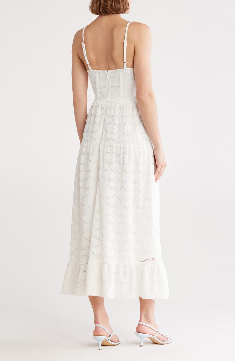NSR Lace Bustier Midi Dress, Alternate, color, White