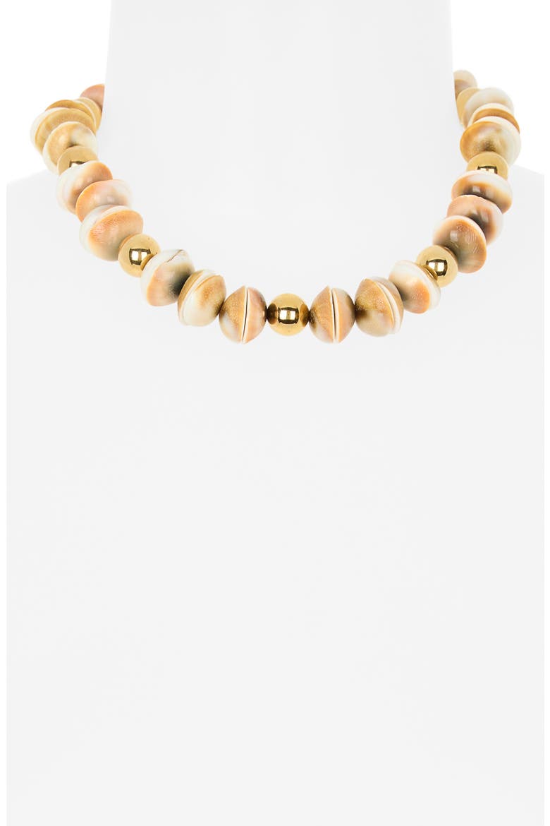 Shell Beaded Necklace, Alternate, color, NATURAL