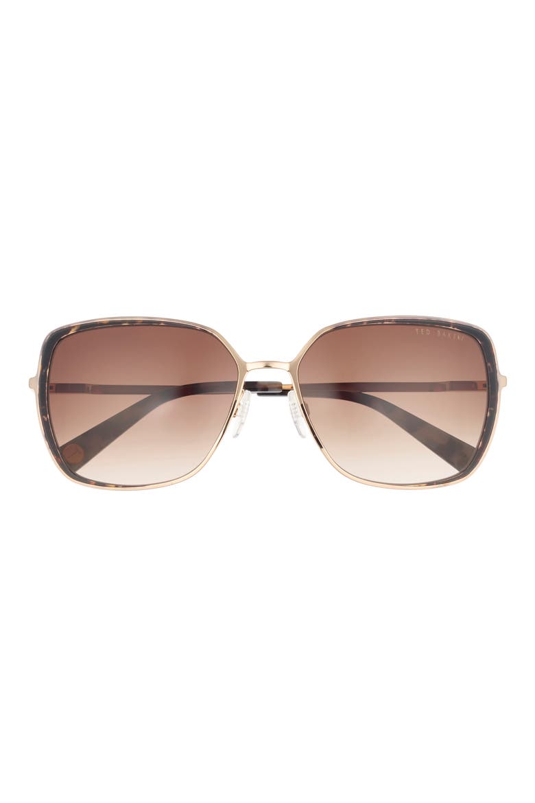 58mm Gradient Square Sunglasses, Main, color, GOLD