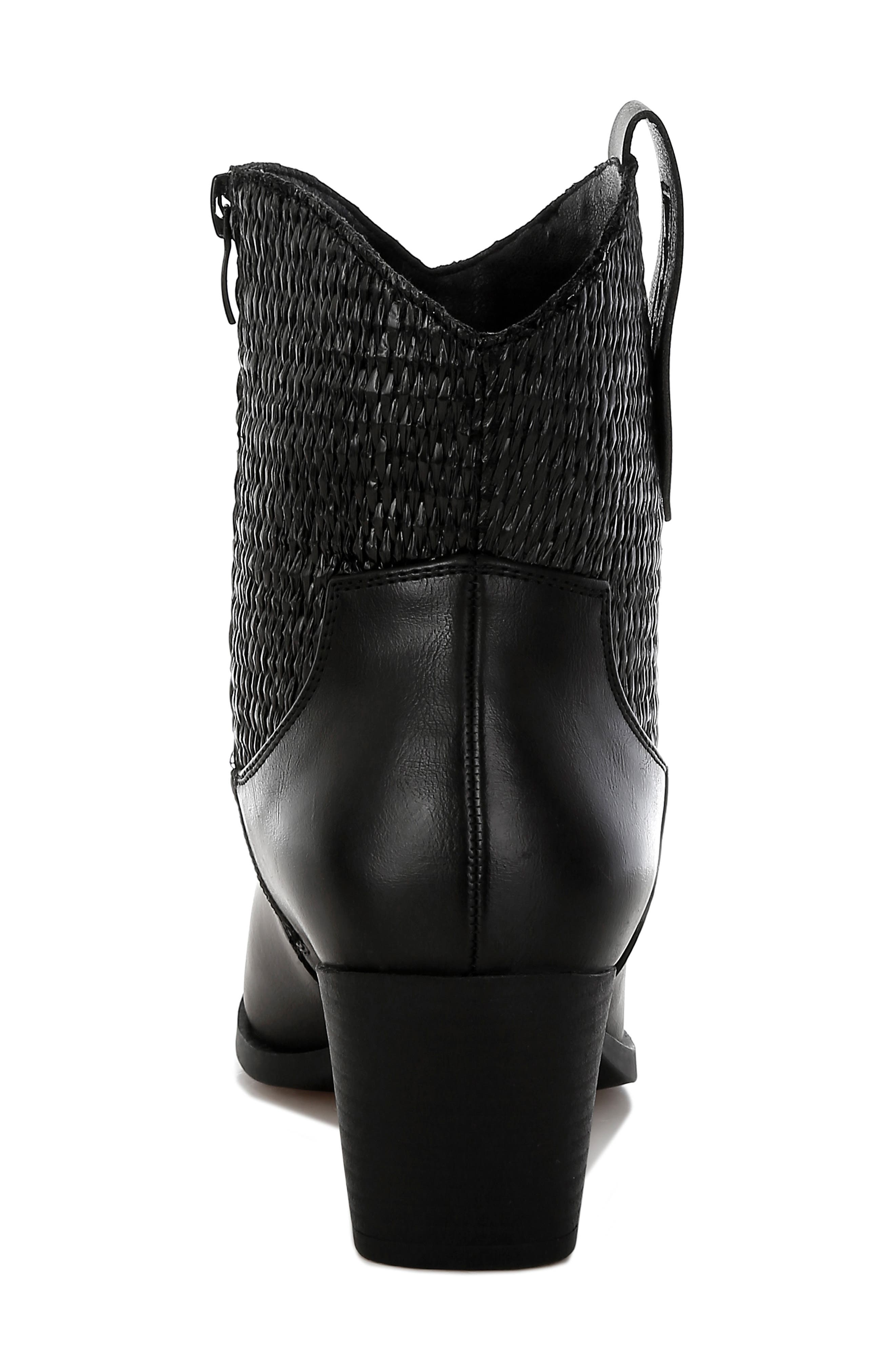 LONDON RAG Big Mood Raffia Western Boot, Alternate, color, Black