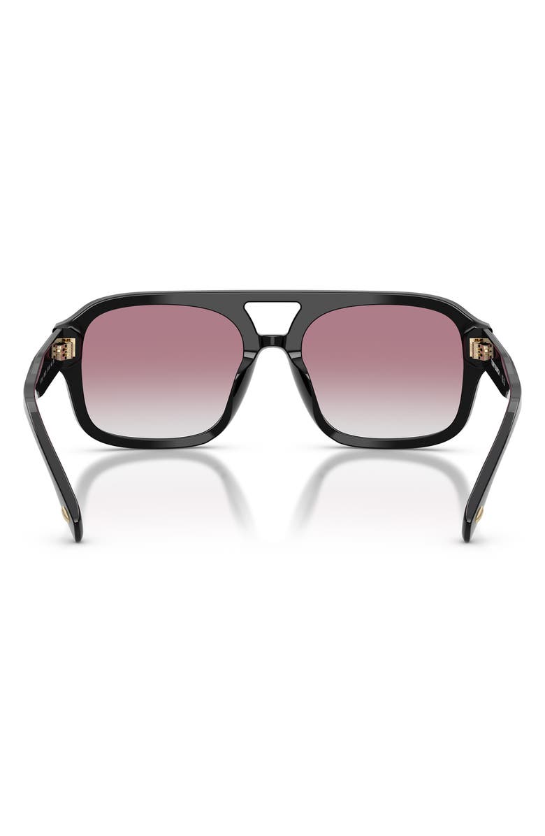 Tory Burch 53mm Gradient Pilot Sunglasses, Alternate, color, Black / Grey Violet