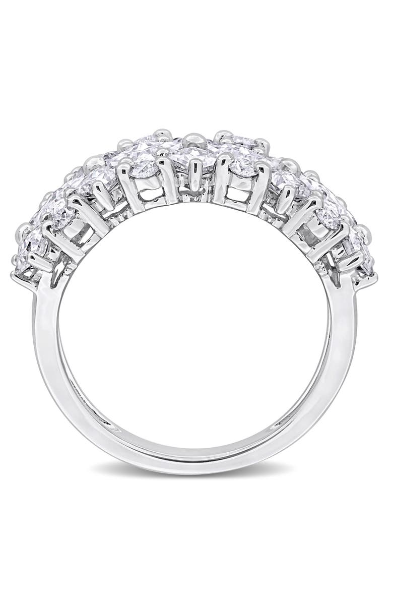 Julianna B. Moissanite Cluster Band Ring Sterling Silver, Alternate, color, Sterling Silver