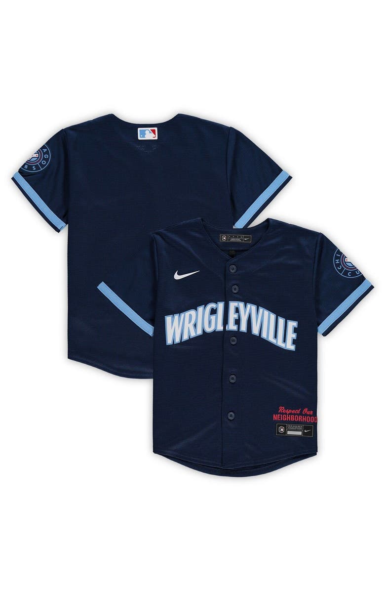 Nike Preschool Nike Navy Chicago Cubs MLB City Connect Replica Team Jersey, Main, color, 