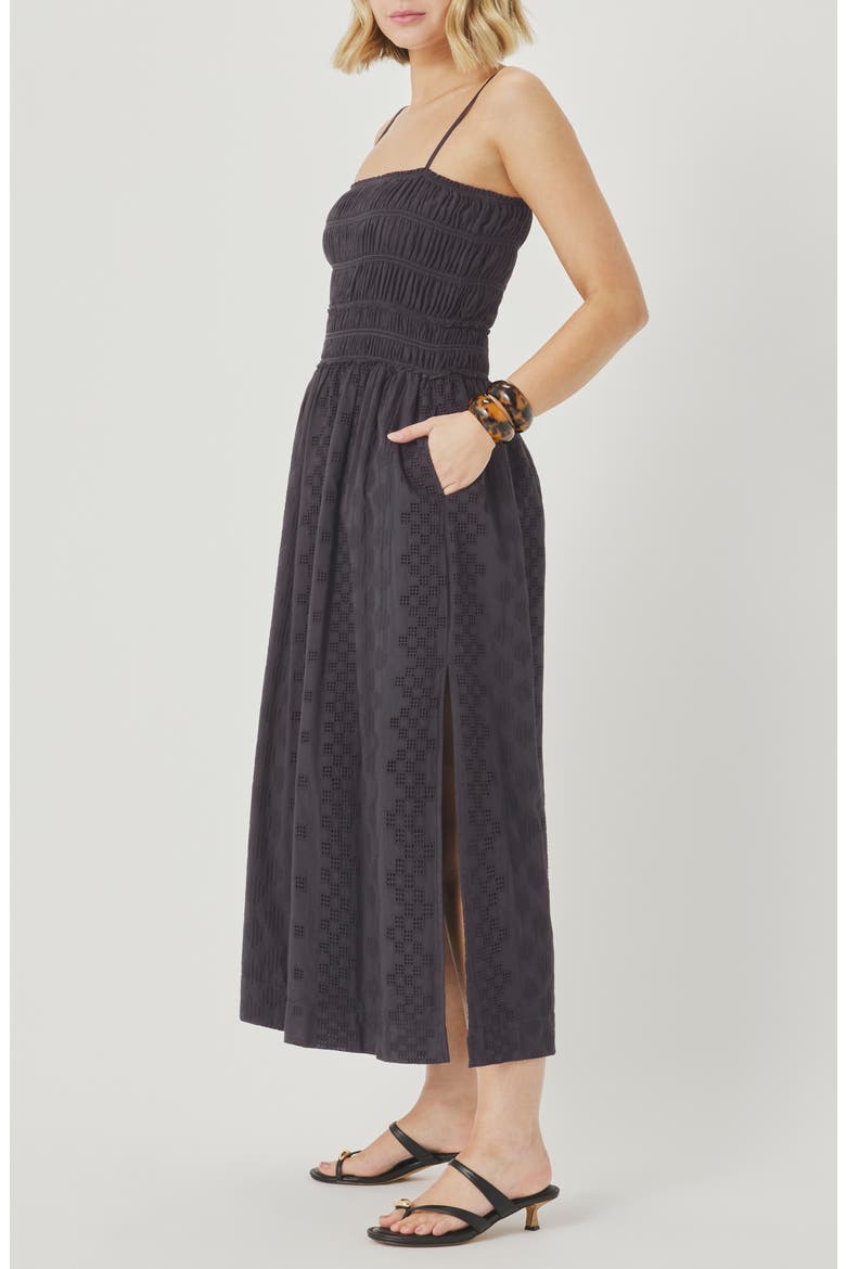 Kenzie Eyelet Sleeveless Maxi Dress, Alternate, color, LEAD GREY