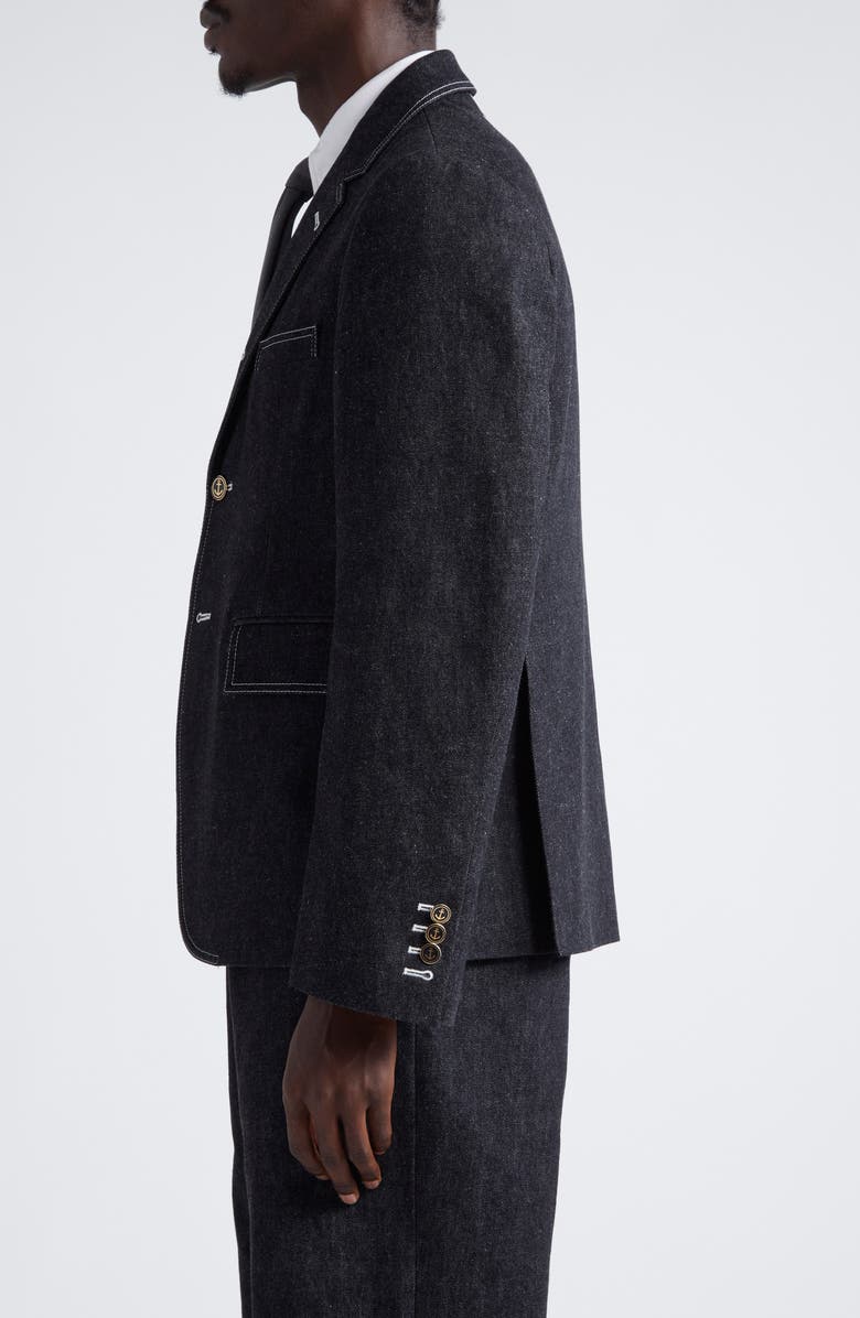 Thom Browne Unconstructred Classic Denim Sport Coat, Alternate, color, Black