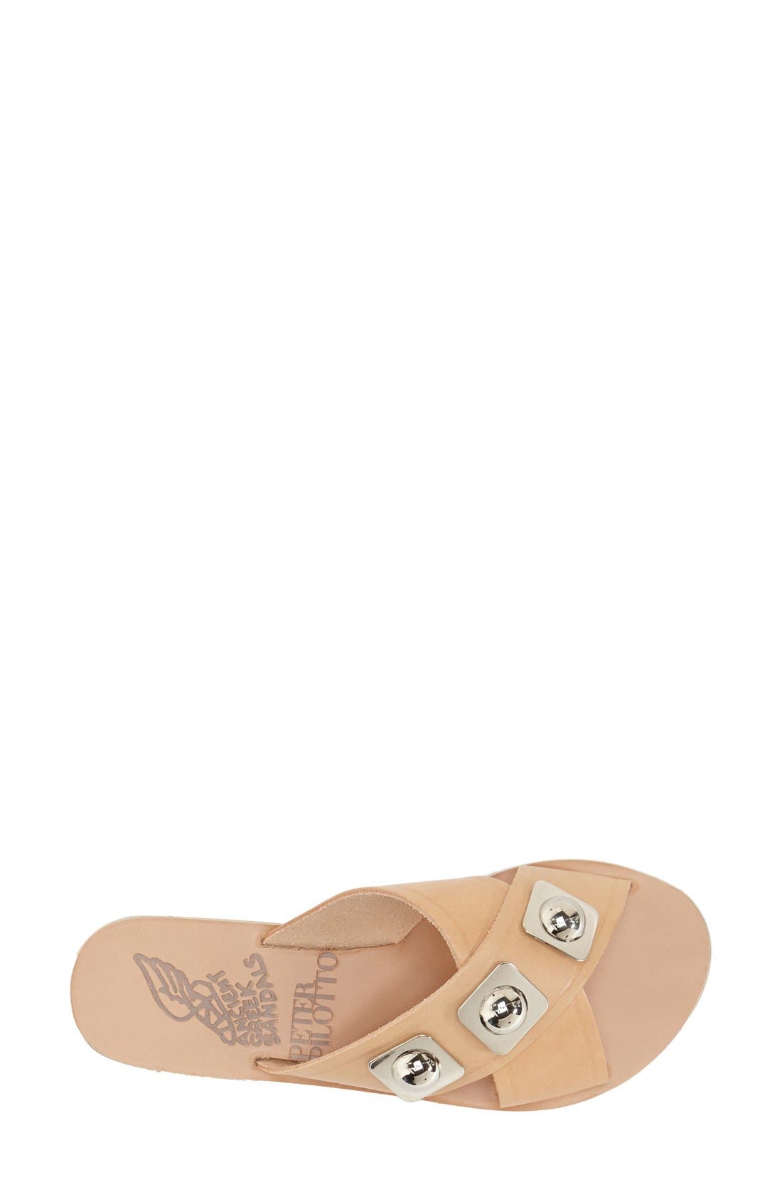 'Thais' Sandal, Alternate, color, NATURAL LEATHER/ RIVETS