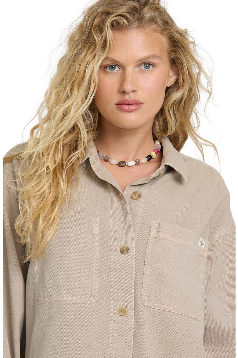 Washed Ashore 2 Cotton Shacket, Alternate, color, COBBLESTONE