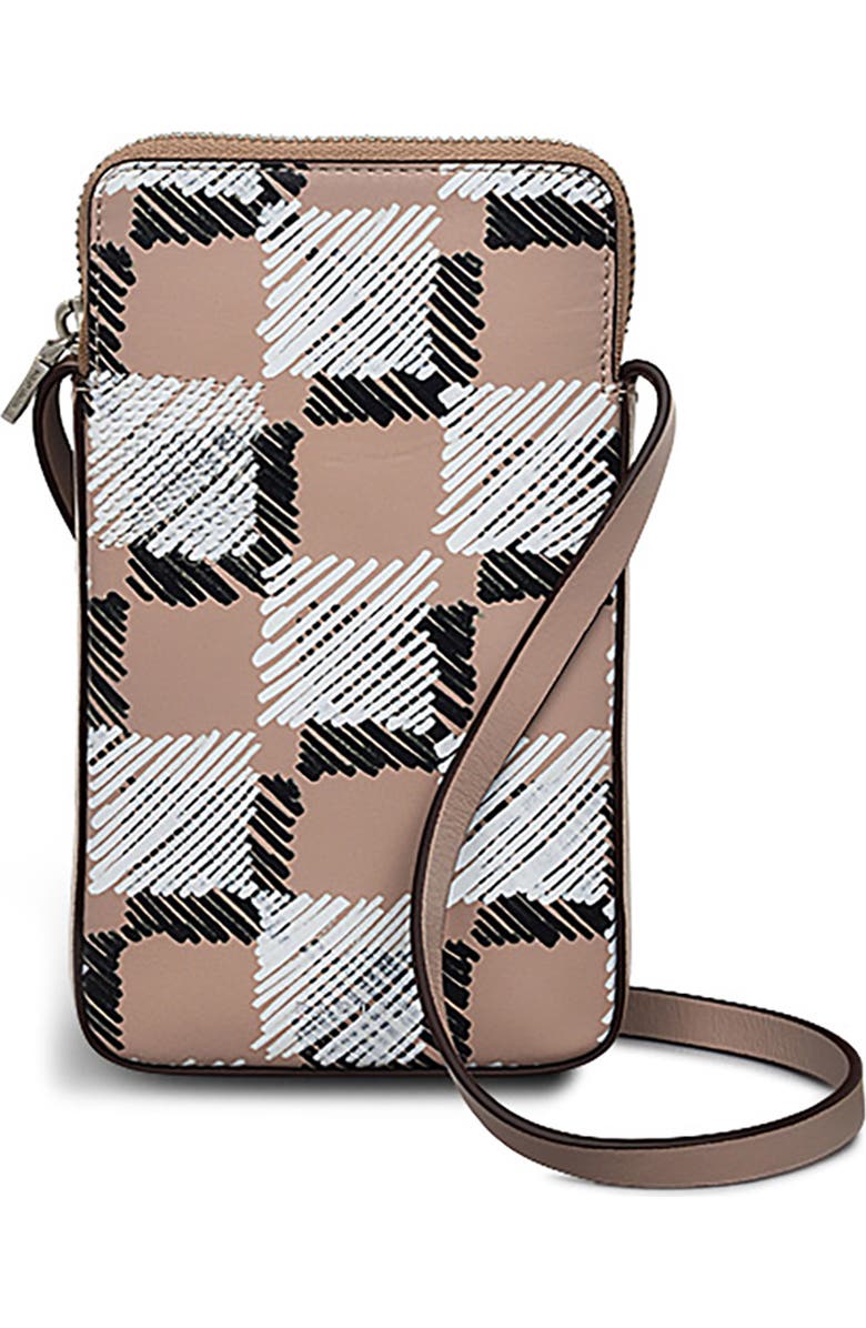 Radley Check Me Out Medium Phone Crossbody Bag, Main, color, Latte