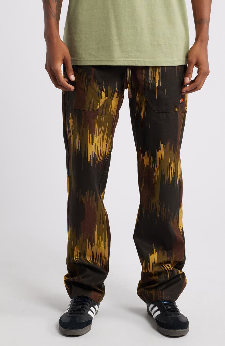 ICECREAM Drip Camo Straight Fit Drawstring Ripstop Pants, Main, color, Dried Tobacco