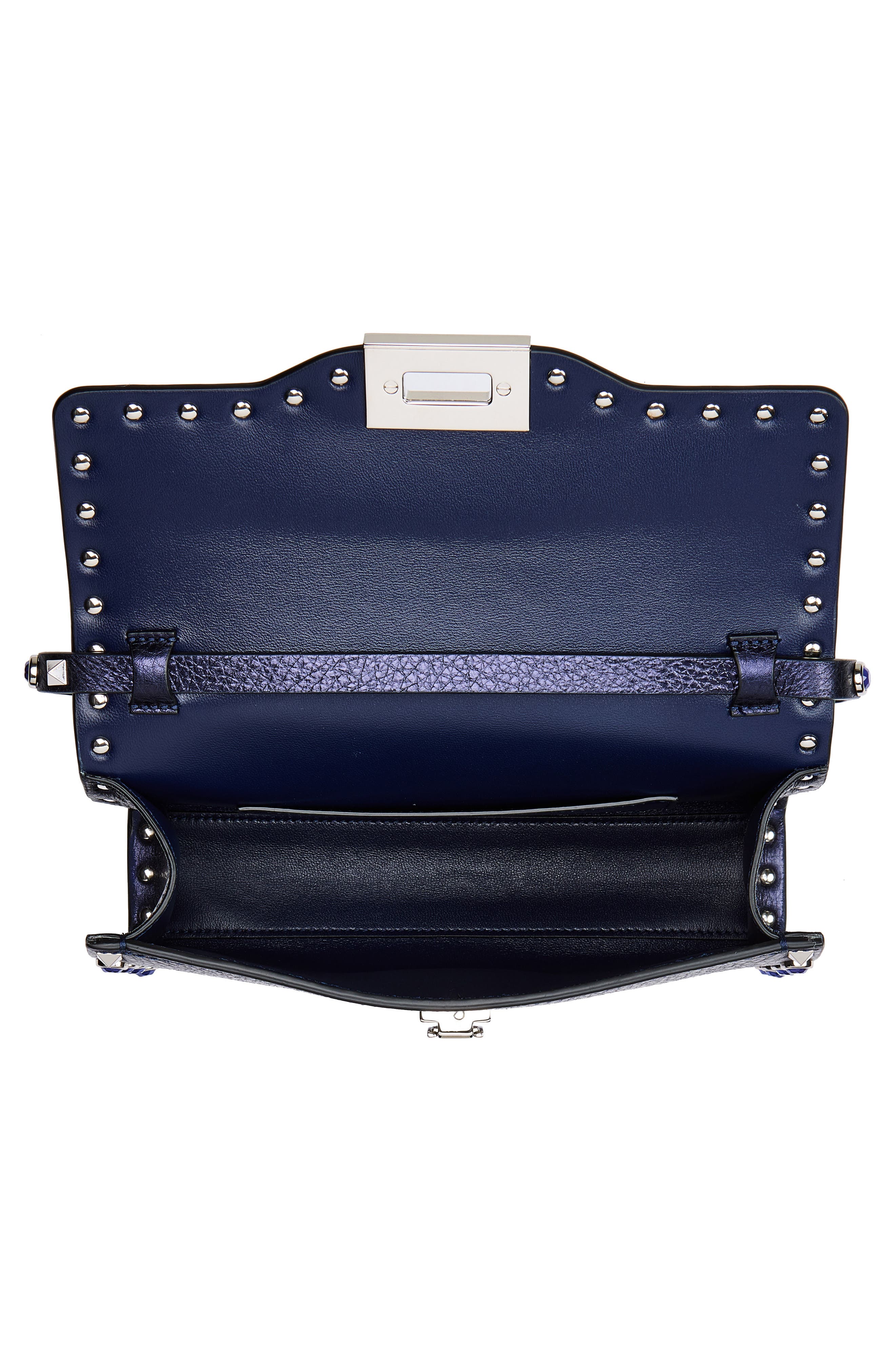 Small Rockstud Shoulder Bag, Alternate, color, NAVY