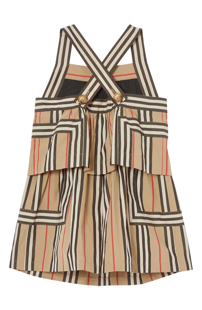 Burberry Florence Icon Stripe Poplin Romper, Alternate, color,