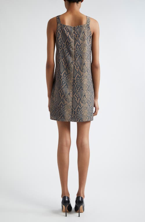 Emporio Armani Snakeskin Effect Sleeveless Mini Shift Dress In Multi