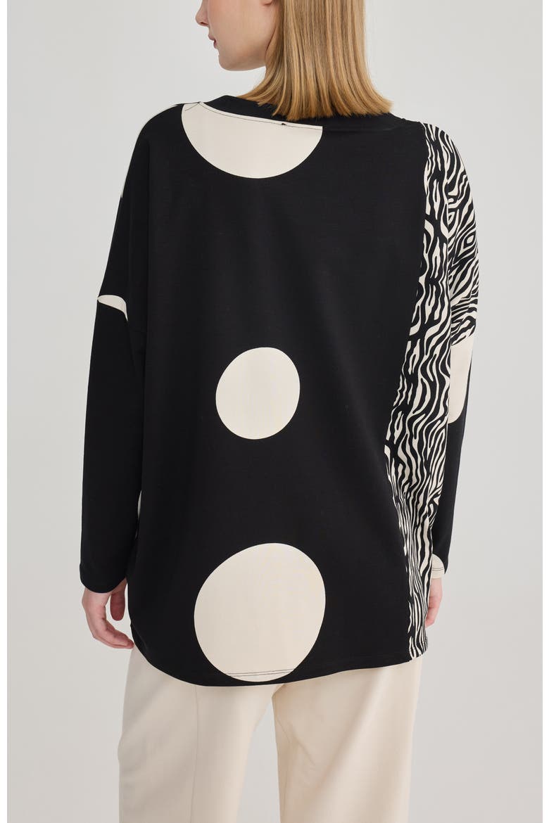 Saga Mixed Printed Top, Alternate, color, Black