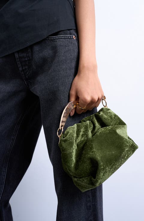Velvet Top Handle Bag