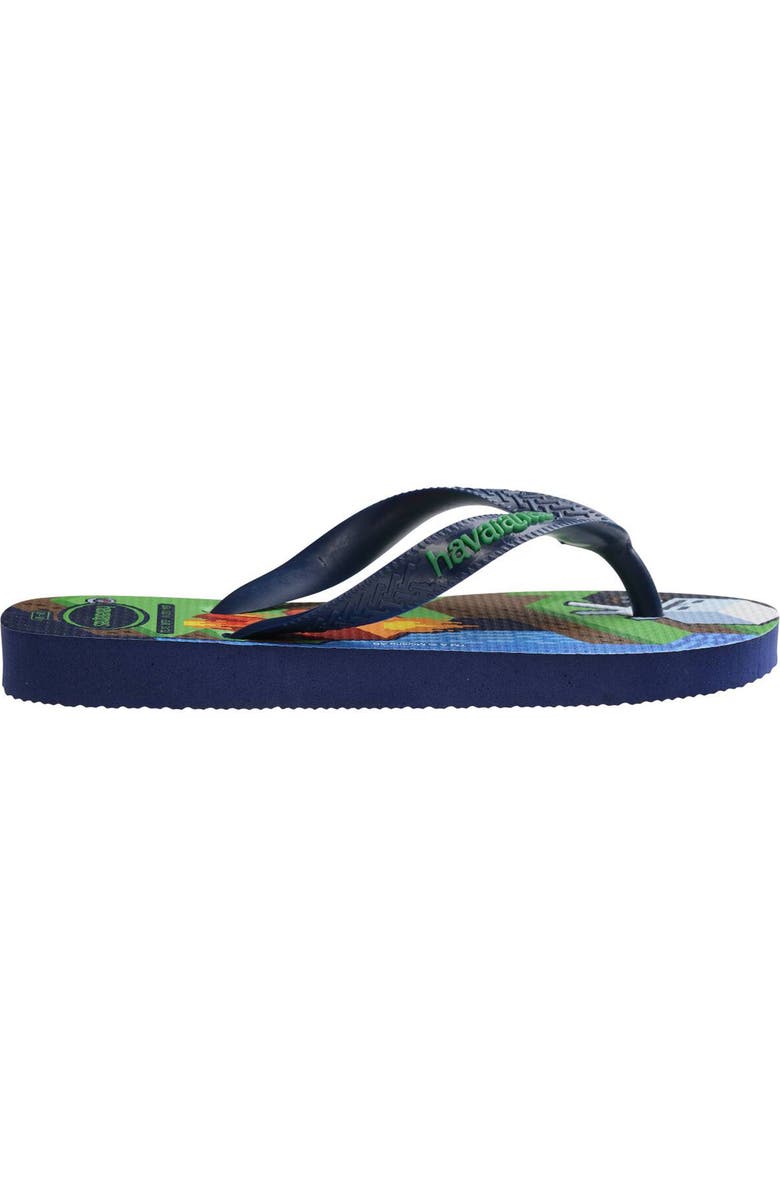 Havaianas Kids' Minecraft Flip Flop, Alternate, color, Navy Blue
