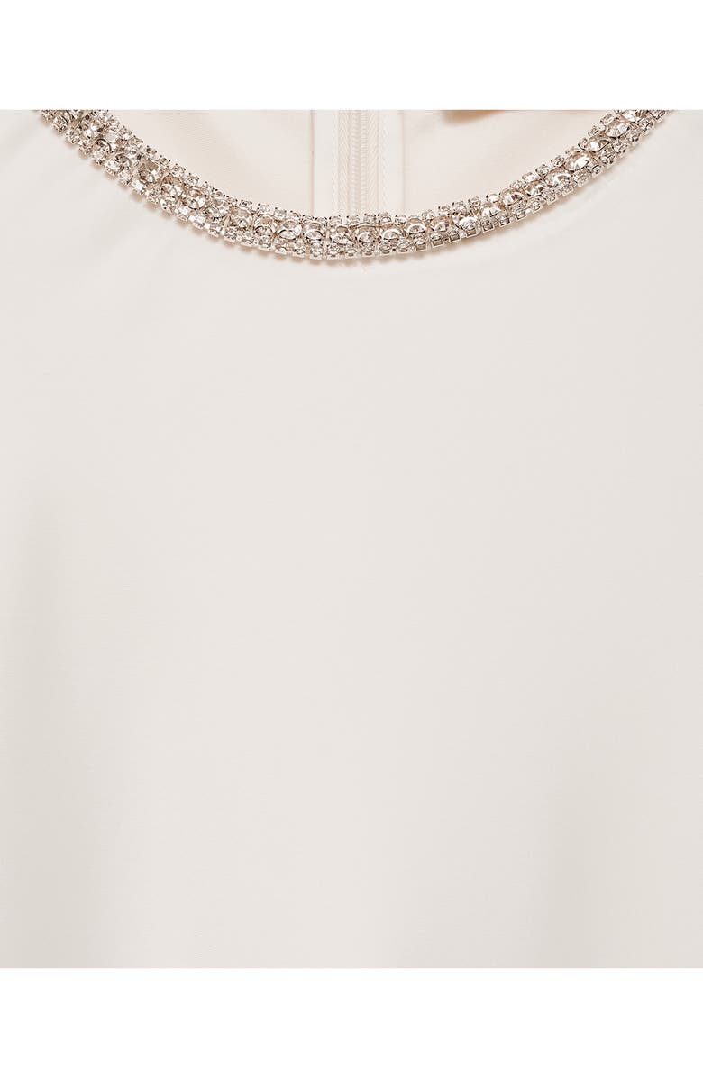 MANGO Embellished Long Sleeve Satin Maxi Dress, Alternate, color, 