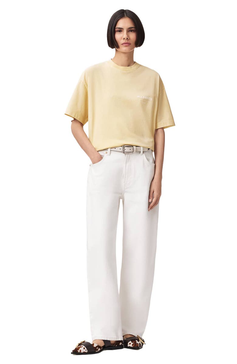 AllSaints Underground Etta Cotton Graphic T-Shirt, Alternate, color, Hay Yellow