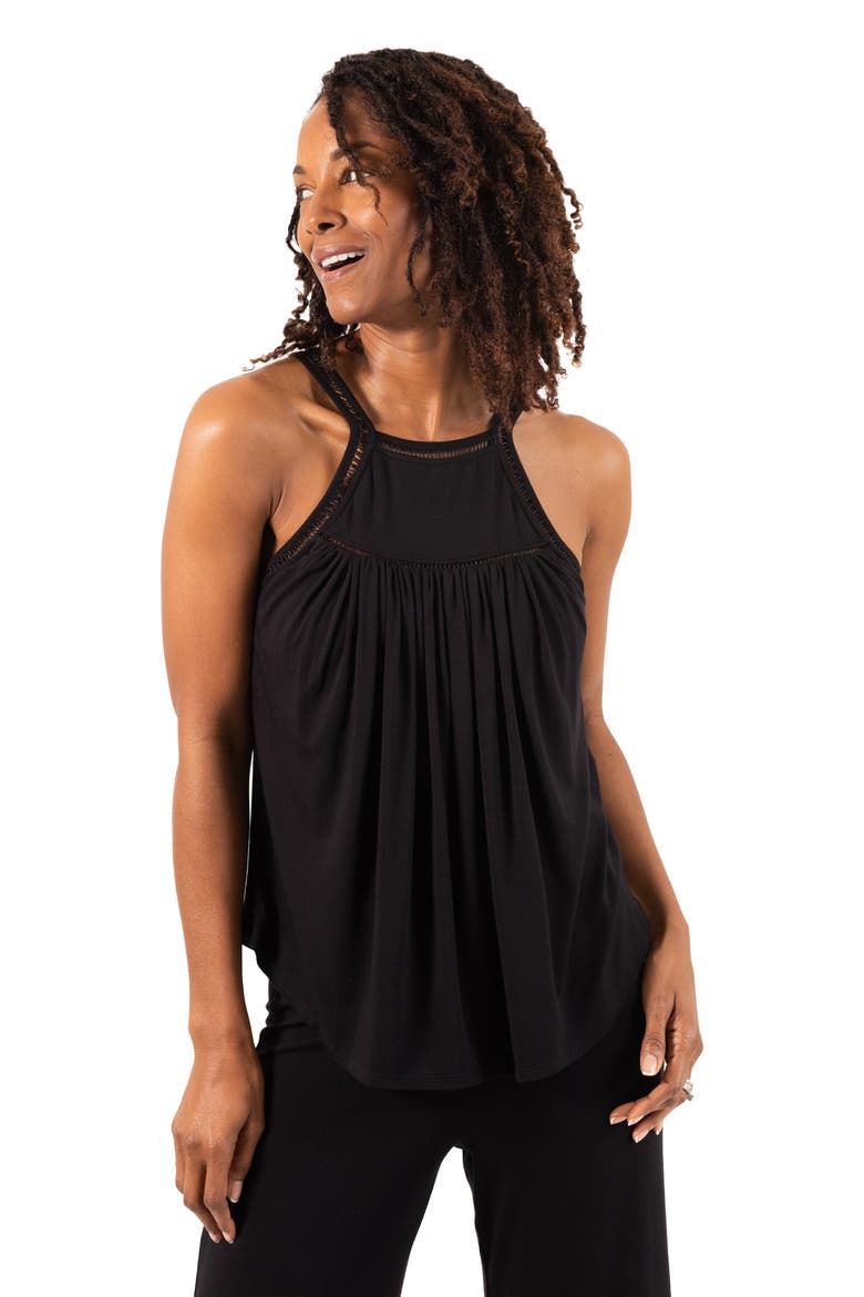 Wine Down Racerback Lounge Top, Main, color, Black