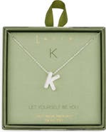 Leith Pavé Cubic Zirconia Initial Pendant Necklace