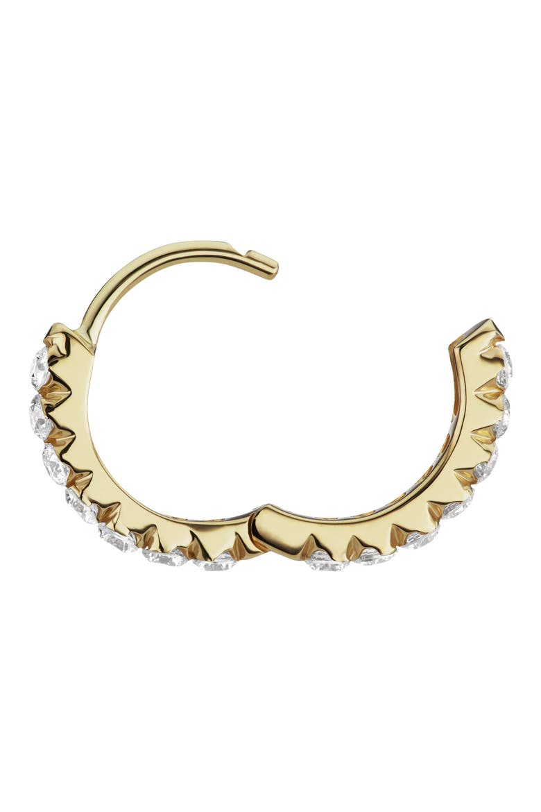 Invisible Set Diamond Single Clicker Hoop Earring, Alternate, color, 18K YELLOW GOLD/ DIAMOND
