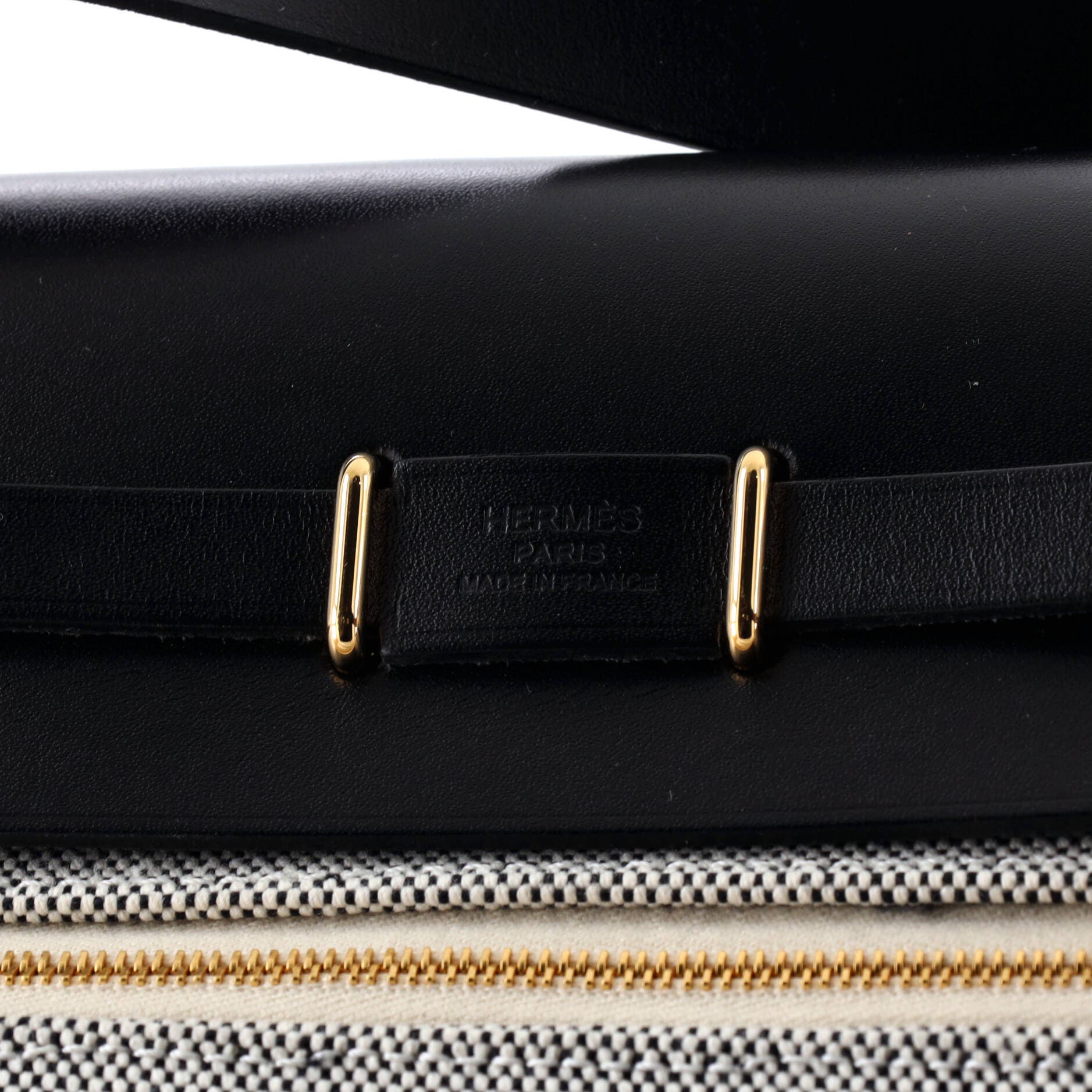 Pre-Owned Hermes Herbag Zip Toile and Leather 20, Alternate, color, Noir