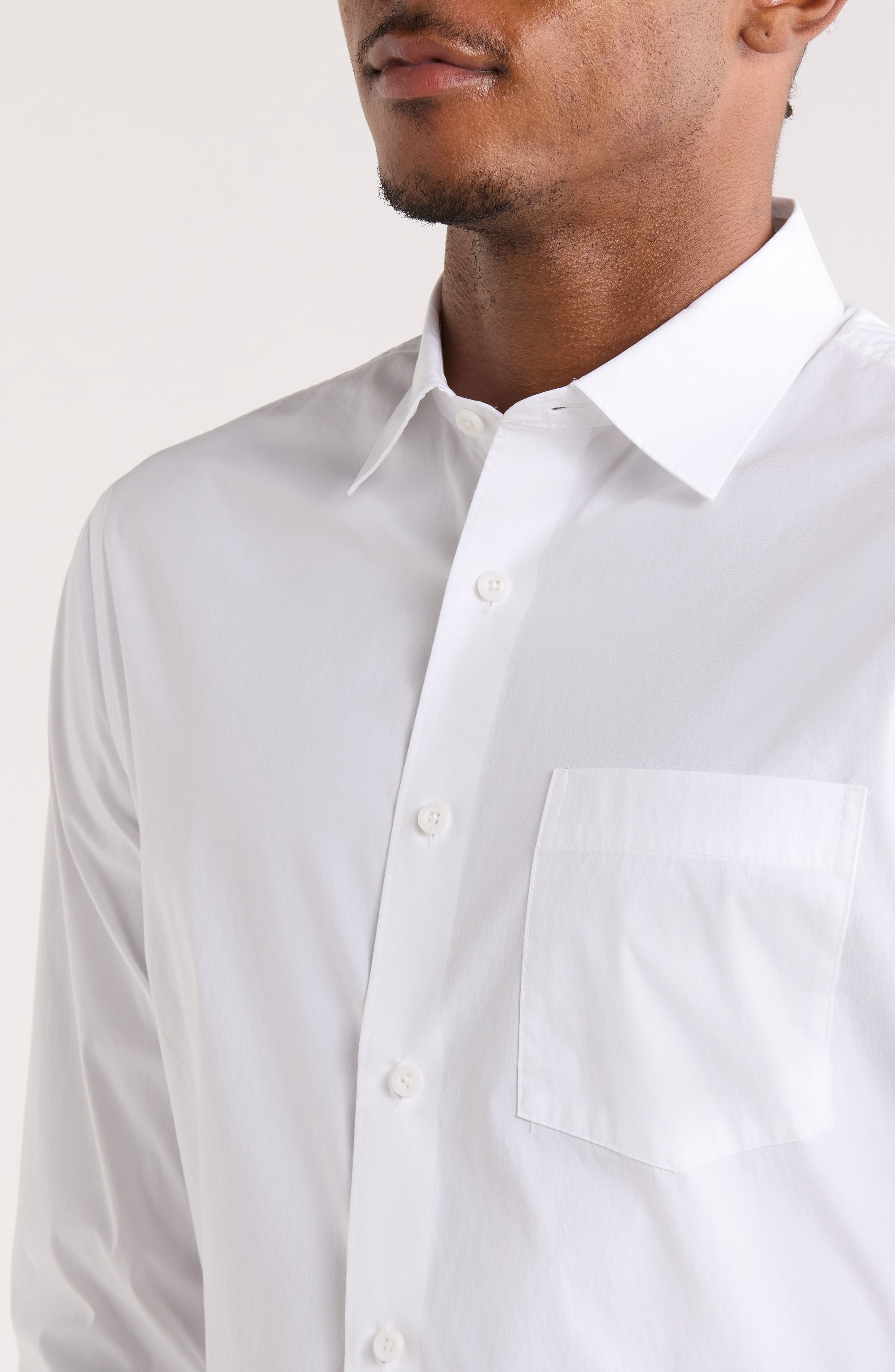 Solid Stretch Button-Up Shirt - image 4