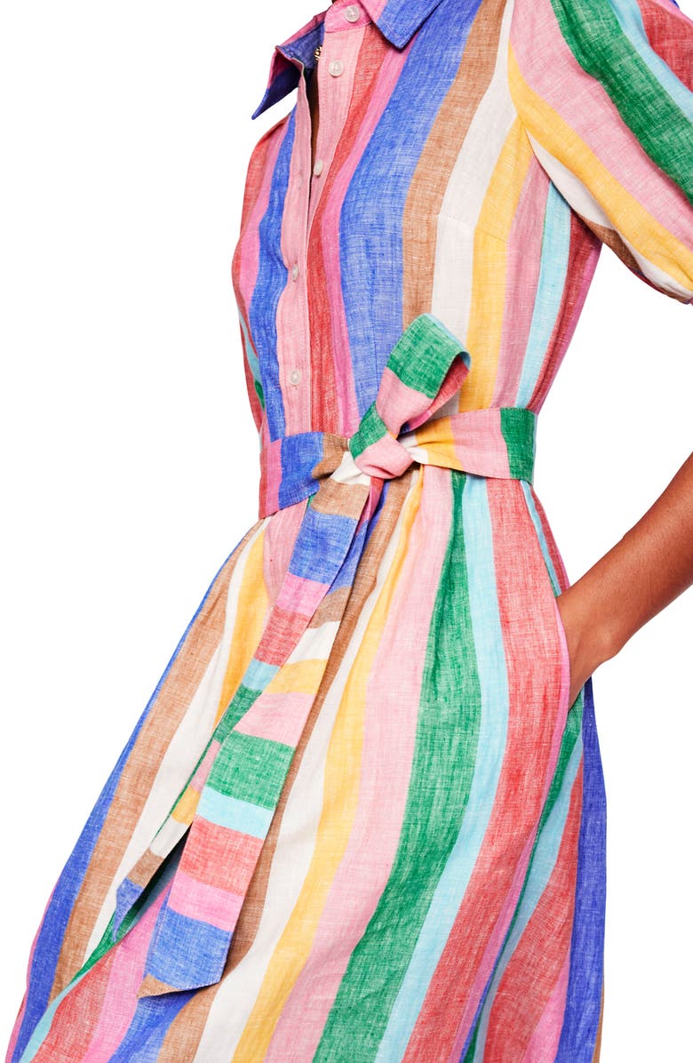 Alexa Stripe Linen Shirtdress