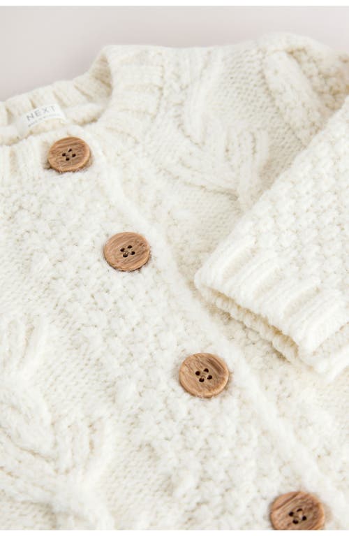 Next Kids' Chunky Button-up Cardigan In Neutral