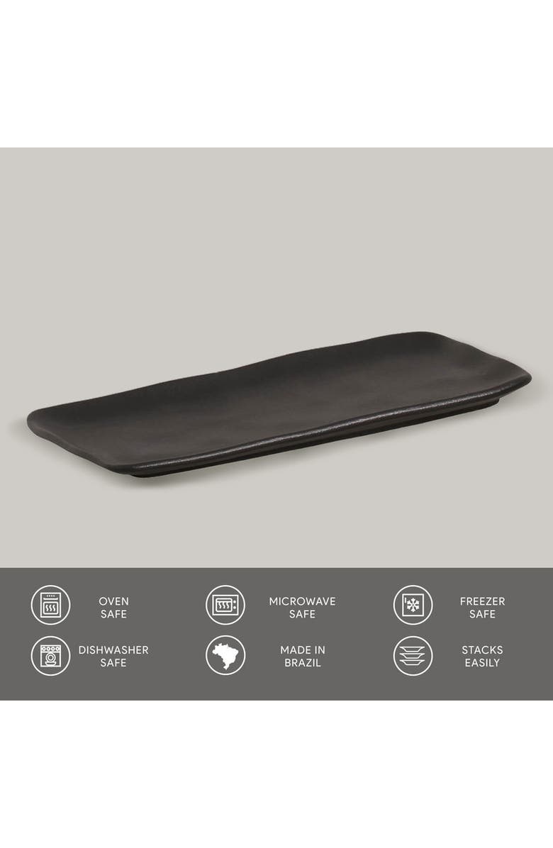 Porto Brasil Rectangular Platter Medium Set of 4, Alternate, color, Matte Black