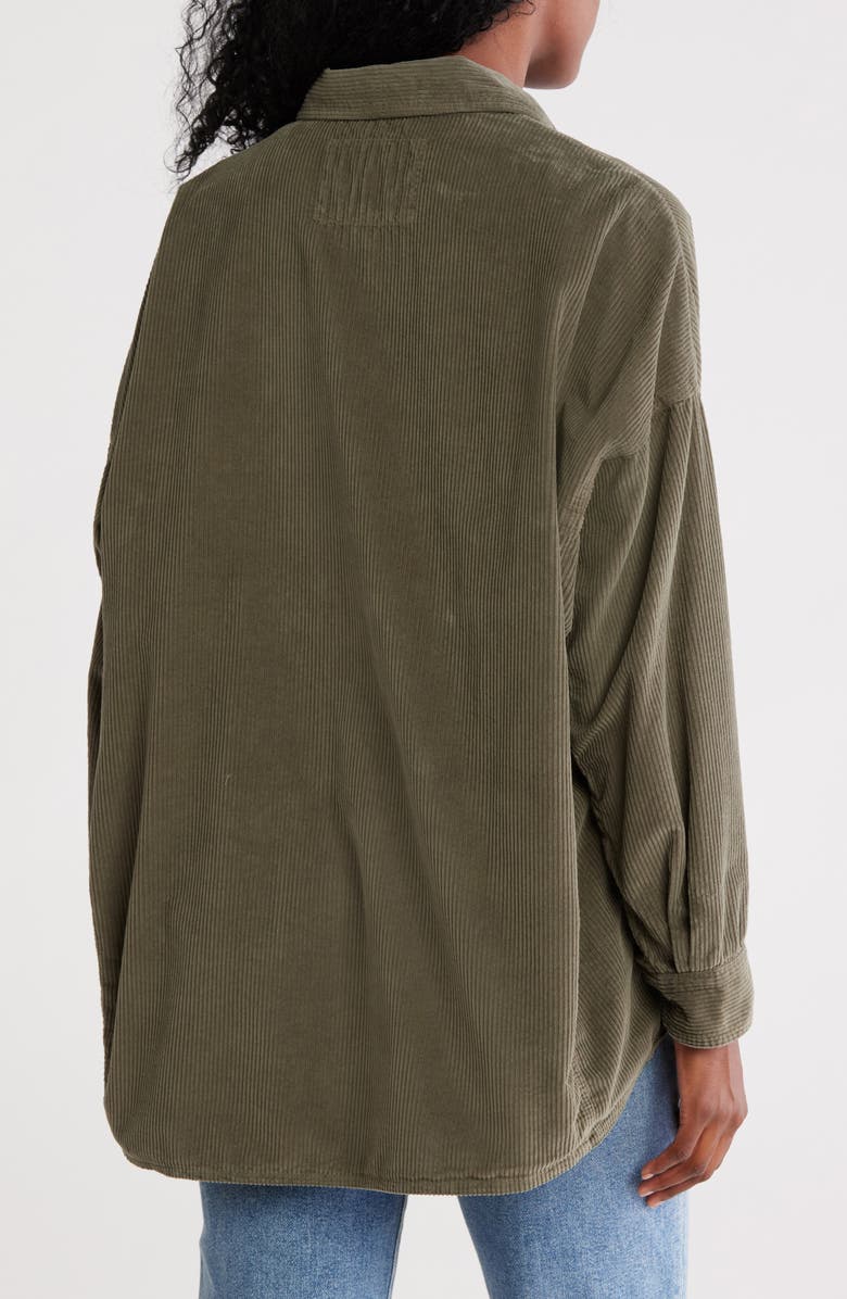 Frank & Eileen McLoughlin Oversize Corduroy Button-Up Shirt, Alternate, color, Forest