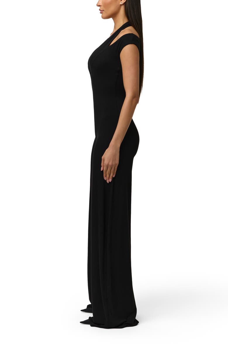 Naked Wardrobe Smooth Wide Leg Jumpsuit, Alternate, color, Black