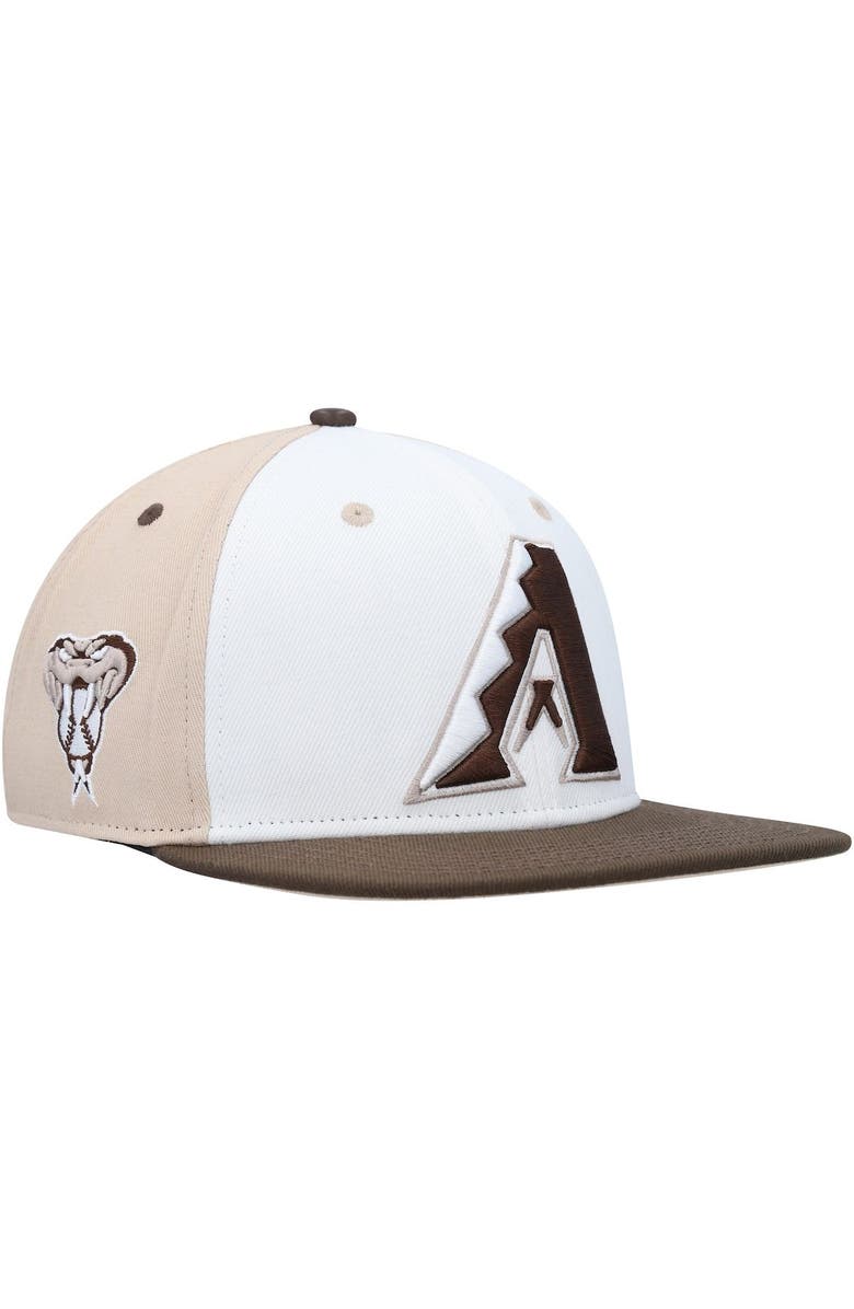 PRO STANDARD Men's Pro Standard White/Brown Arizona Diamondbacks Chocolate Ice Cream Drip Snapback Hat, Main, color, 