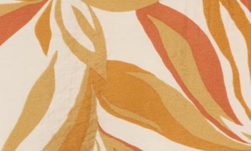 Pleione Textured Long Sleeve Top In Ecru/caramel/taupe Floral