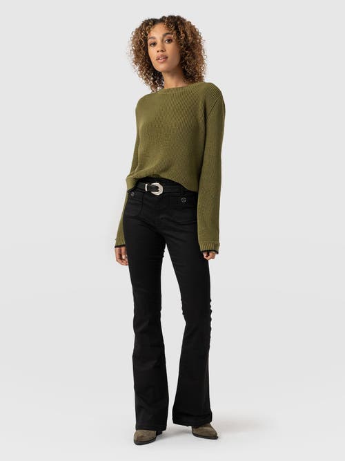 Saint + Sofia Bowie Stretch Flare Jeans In Black
