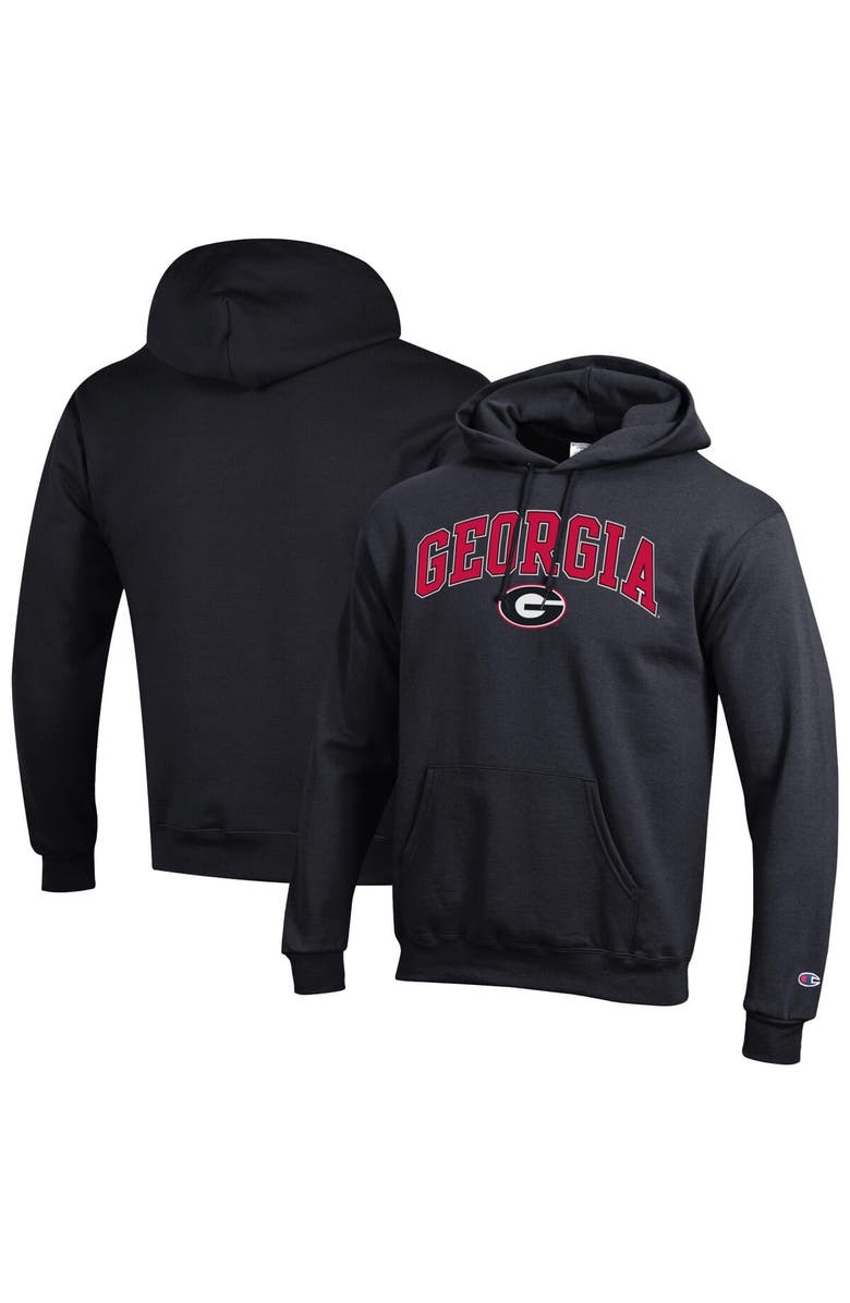 Champion Men's Champion Black Georgia Bulldogs Arched Logo Fleece Pullover Hoodie, Alternate, color,
