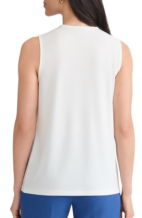 Kasper Drapey Sleeveless Shell Top In White