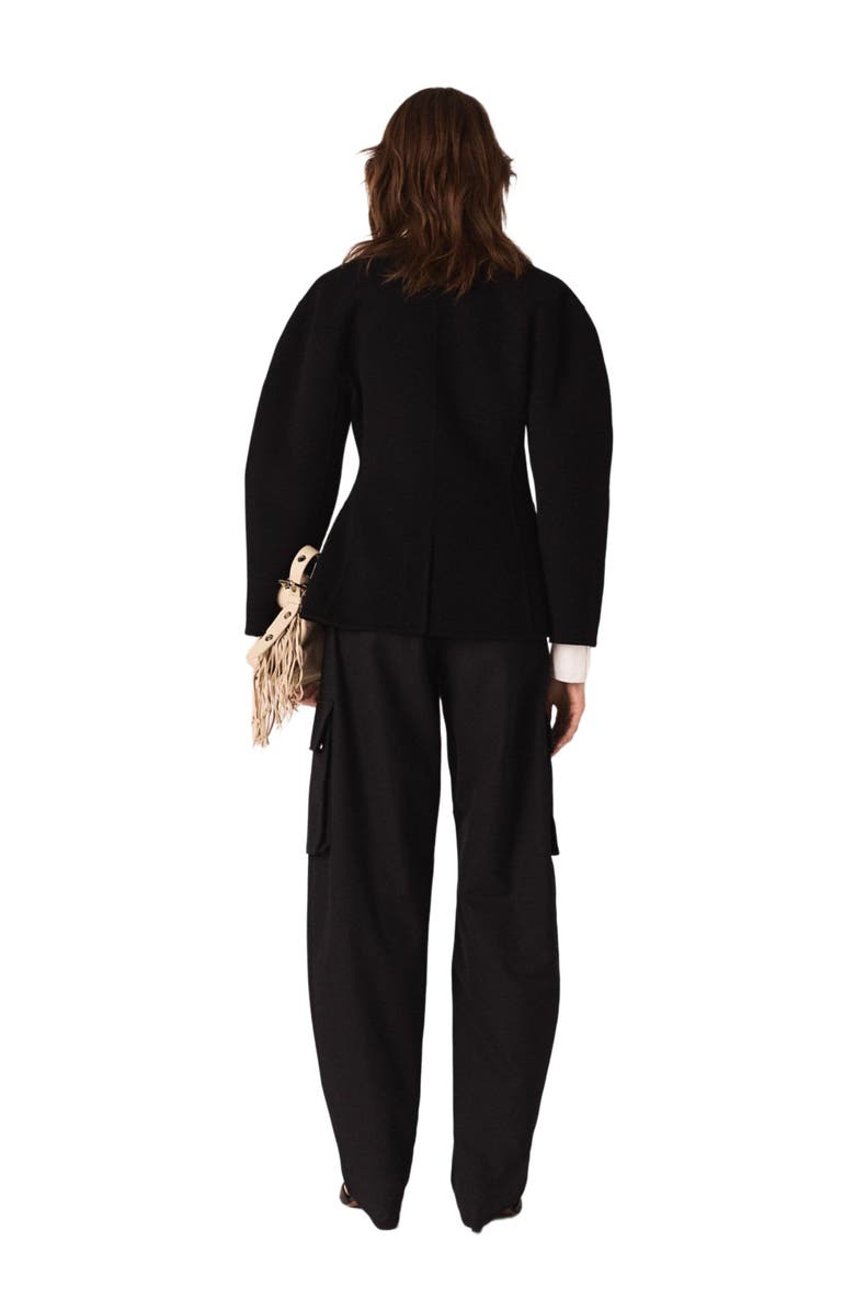 maje Double-faced coat, Alternate, color, Black