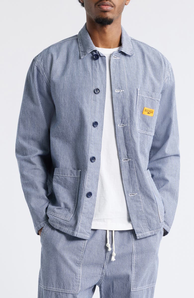 Service Works Hickory Stripe Chore Jacket, Main, color, Hickory