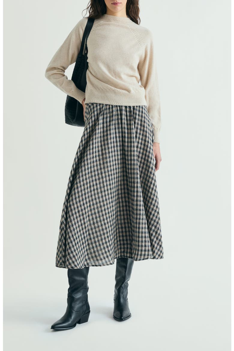 Plaid Midi Skirt, Alternate, color, Pinkcheck