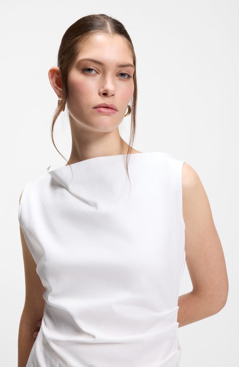 BOSS Emiaka Sleeveless Cowl Neck Top, Alternate, color, Bright White