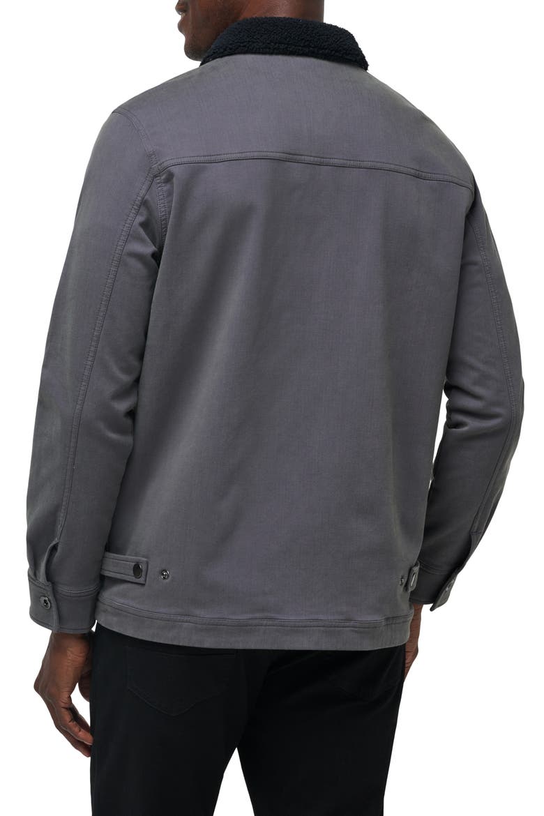 Cloud Denim Fleece Collar Jacket, Alternate, color, GREY PINSTRIPE