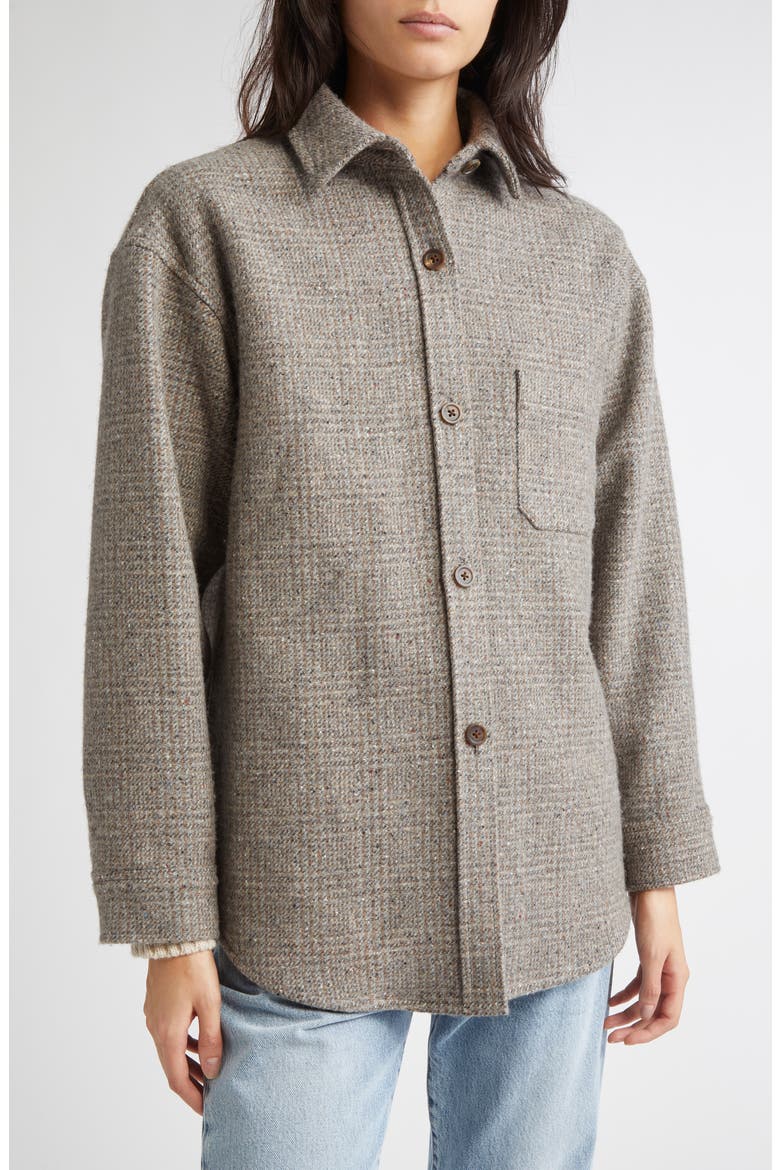 Oversize Check Cashmere & Wool Overshirt, Alternate, color, ASH SMALL GLEN URQUHART CHECK