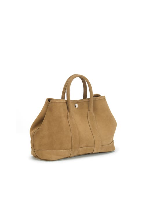 Ezra Arthur Audrey Nubuck Suede Leather Top Handle Bag In Sand