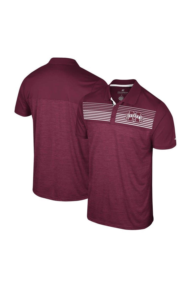 COLOSSEUM Men's Colosseum Maroon Mississippi State Bulldogs Langmore Polo, Main, color, Maroon