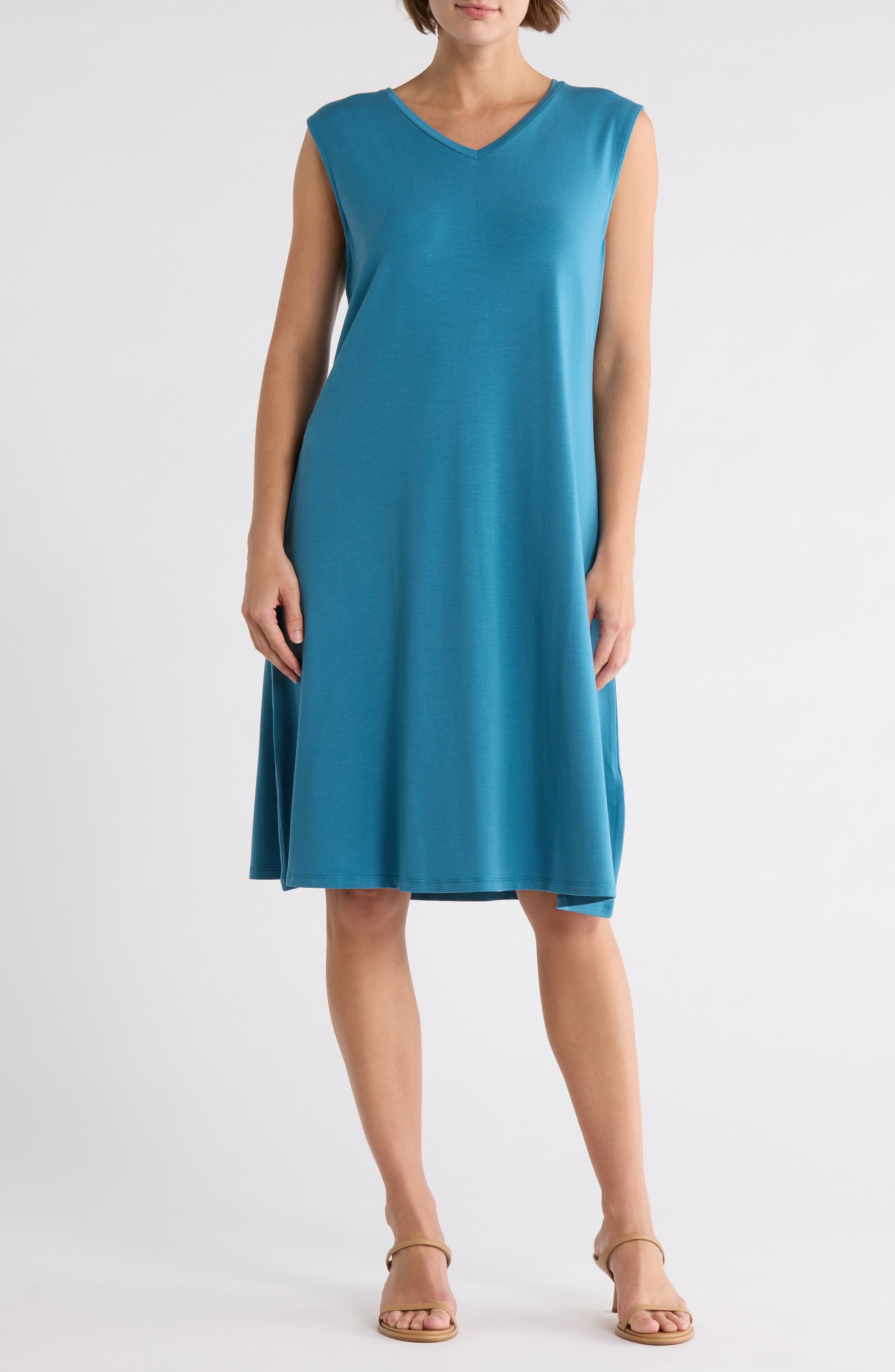 Eileen Fisher V-Neck Jersey Tank Dress