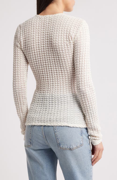 Frame Womens The Popcorn Textured Stretch-cotton Blend Top Alabaster In Alabaster