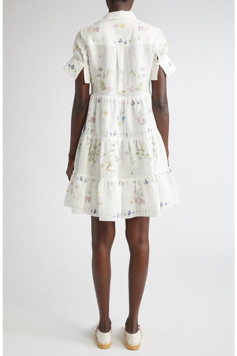 Short Sleeve Linen Shirtdress, Alternate, color, BOTANICAL GARDEN WHITE