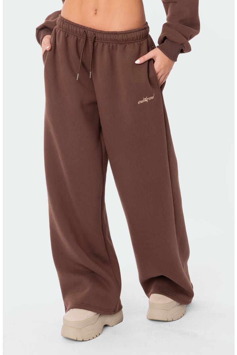Brenna Low Rise Wide Leg Sweatpants, Alternate, color, BROWN