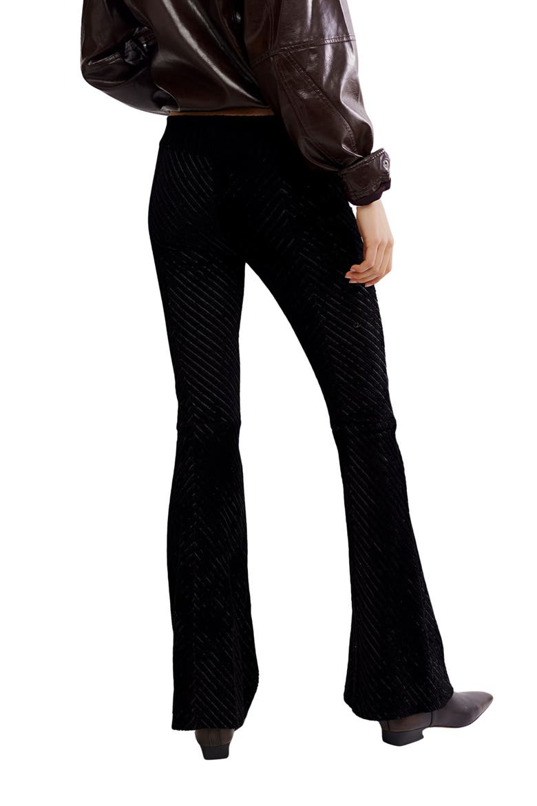 Penny Flare Velvet Pants, Alternate, color, BLACK