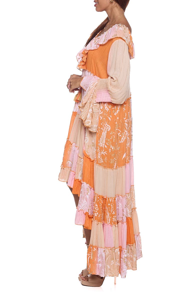High-Low Long Sleeve Cover-Up Dress, Alternate, color, ORANGE